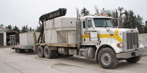 Stauffer Concrete Products on truck